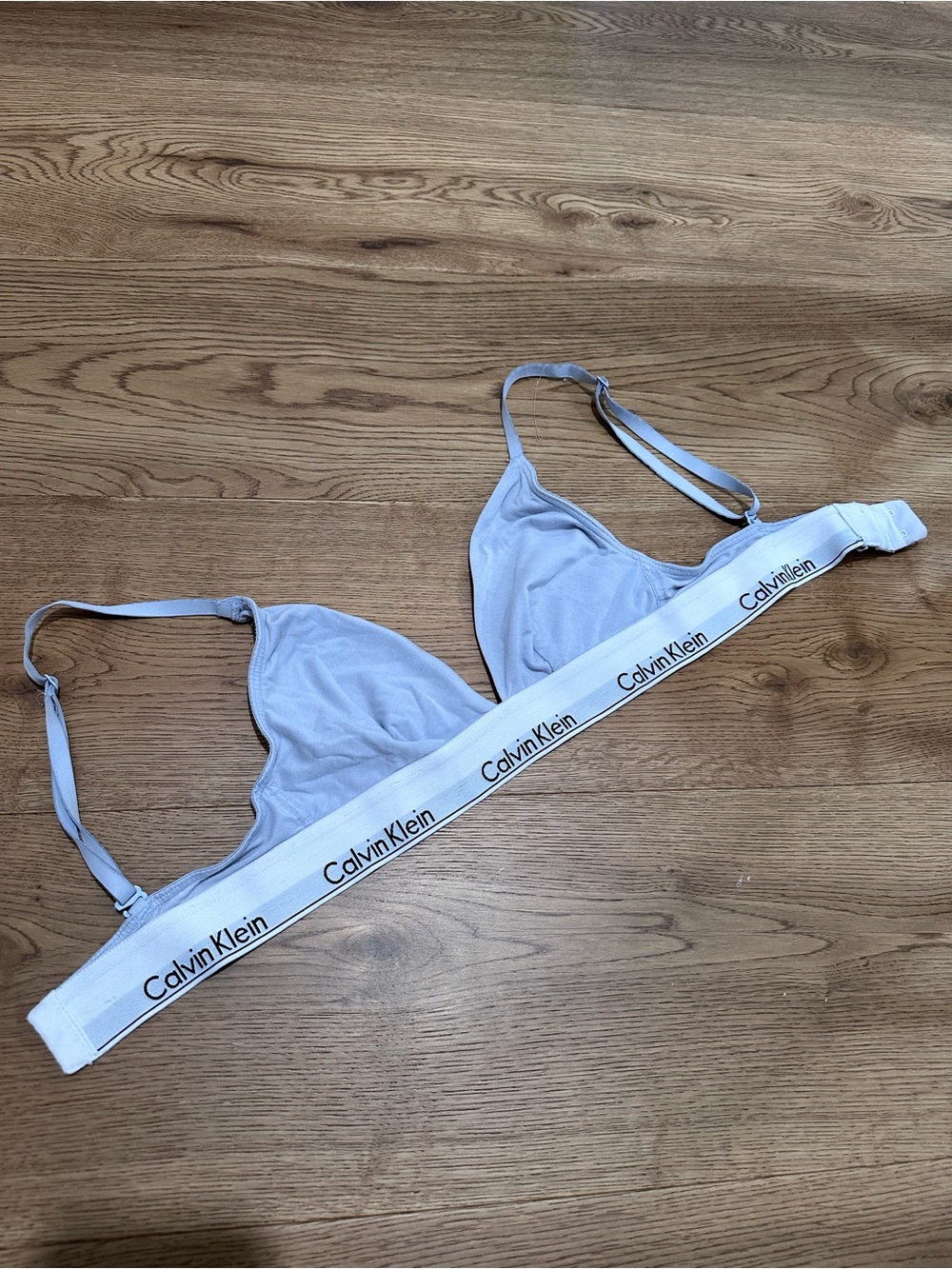Calvin Klein Pale Blue Logo Triangle Bralette